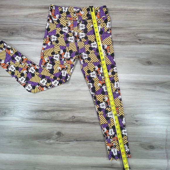 LulaRoe OS Disney Mickey‎ Mouse Halloween Patchwork Print Leggings - Picture 4 of 7